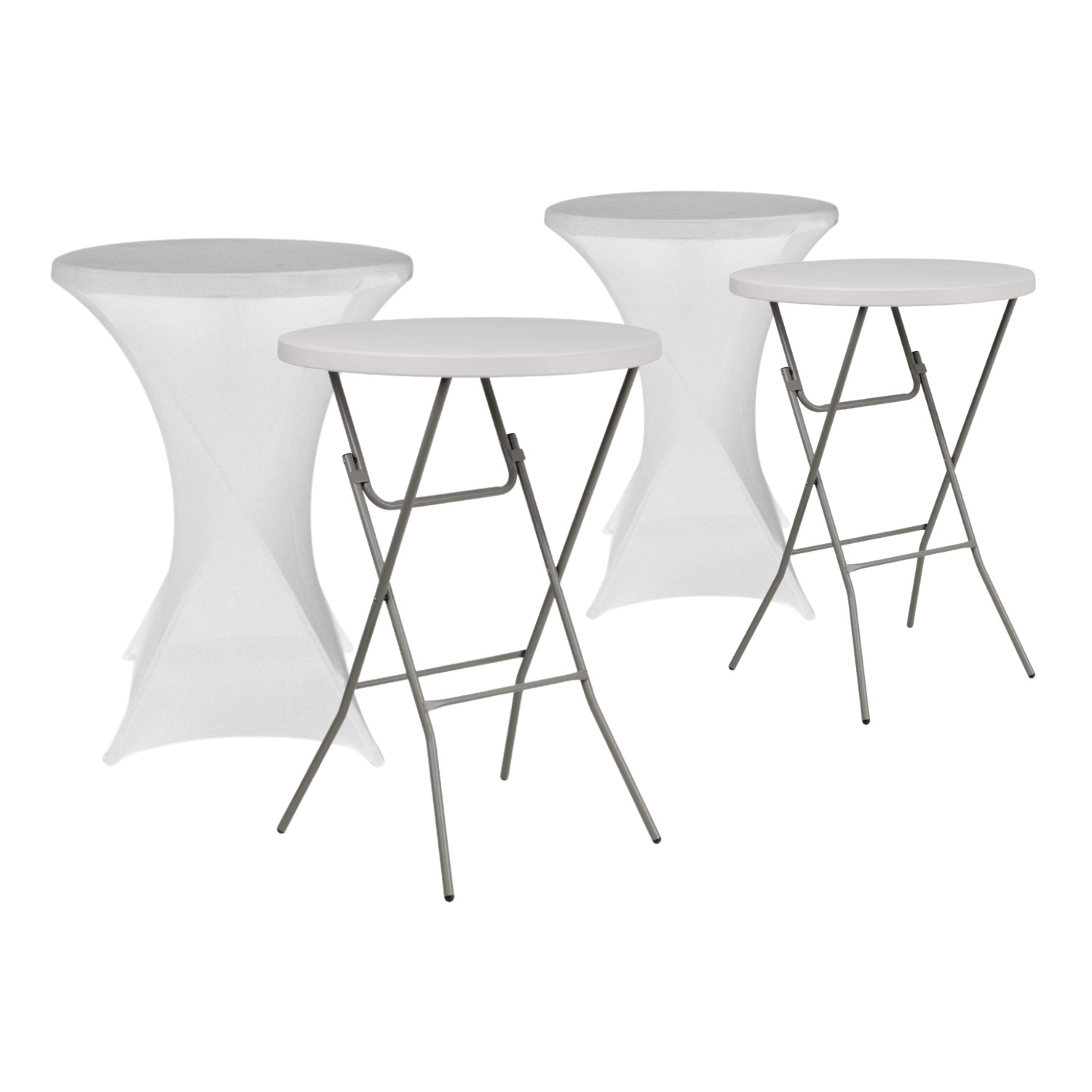 Set 2 Mesas Plegables Redondas Altas y 2 Fundas Protectoras 80x110cm Catering 7house Mobiliario Hosteleria 1